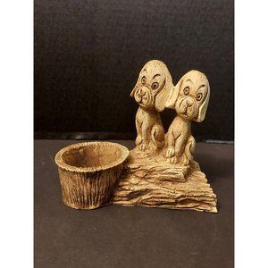 Vtg wooden dog planter, kitsch planter vase succulent planter, indoor planters